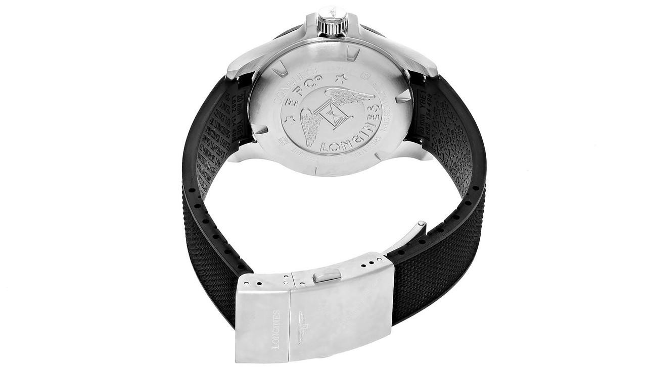 LONGINES Conquest V.H.P 41MM Quartz Black Rubber Men's Watch L3
