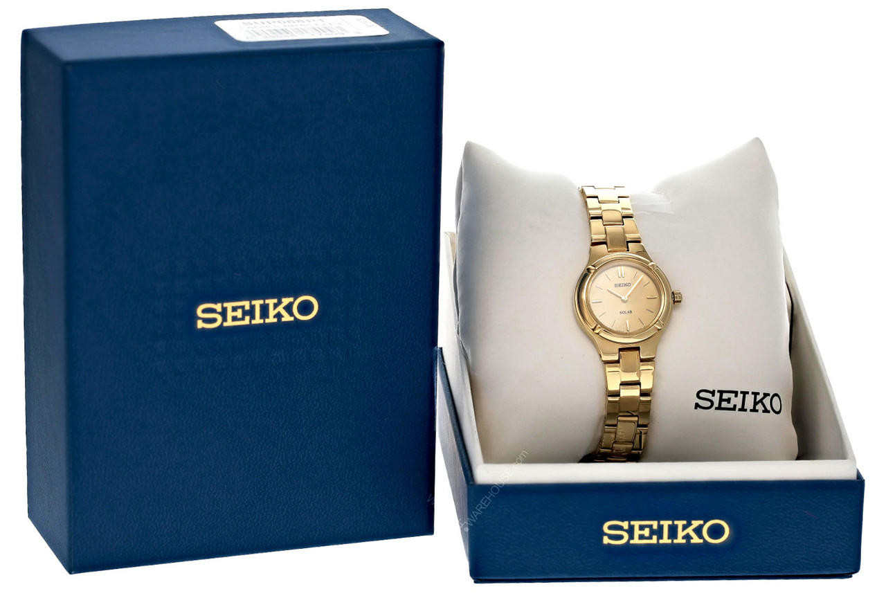 SEIKO Solar レディース 時計 ゴールド SEIKO Solar 24MM Gold Dial SS Women's Watch SUP068P1 | Fast & Free