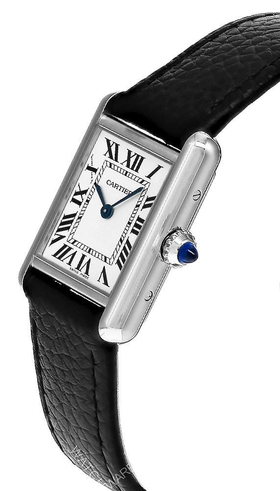 CARTIER Tank Must Small Model Silver Dial Leather Women's Watch