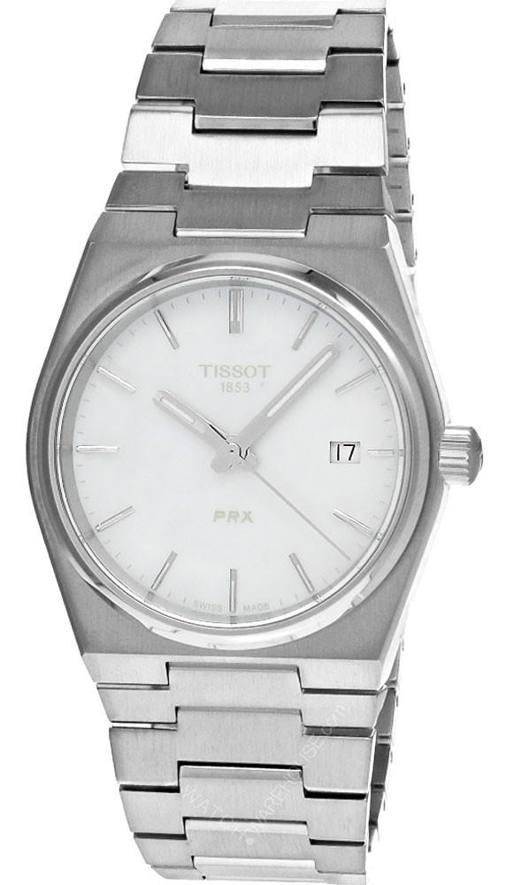 TISSOT PRX Quartz 35MM SS White MOP Dial Unisex Watch T137.210.11.111.00 / T1372101111100