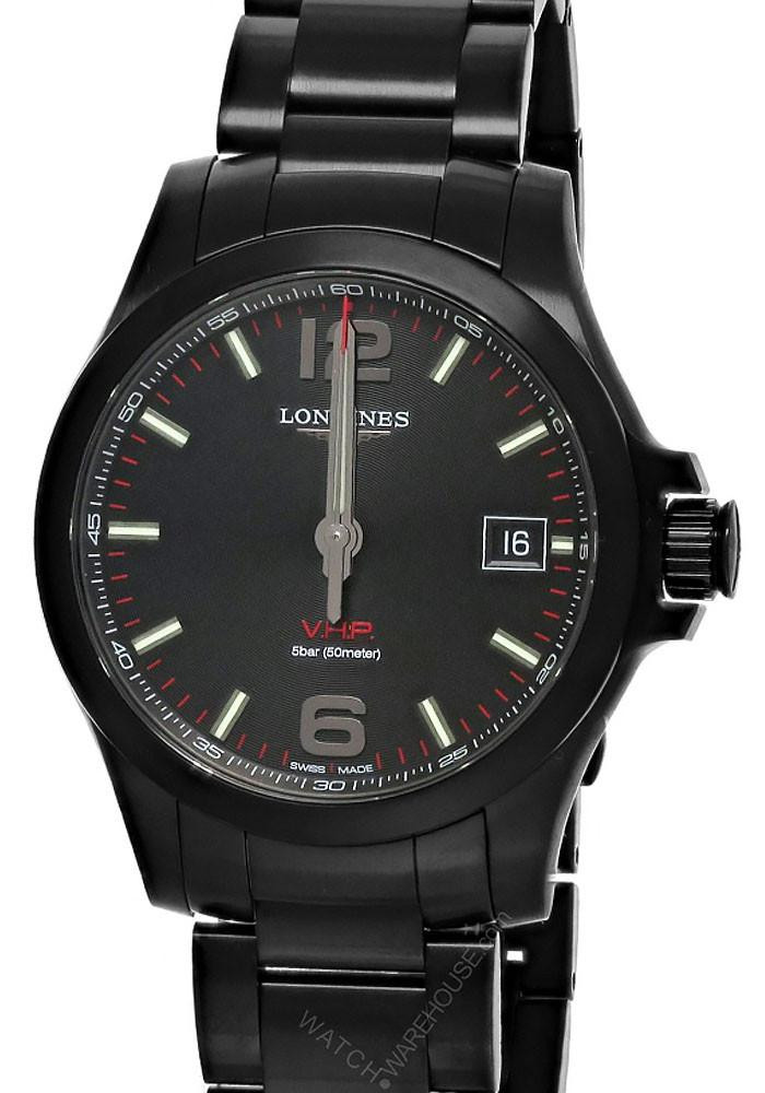 LONGINES Conquest V.H.P. 41MM Black PVD Men's Watch L3.716.2.56.6