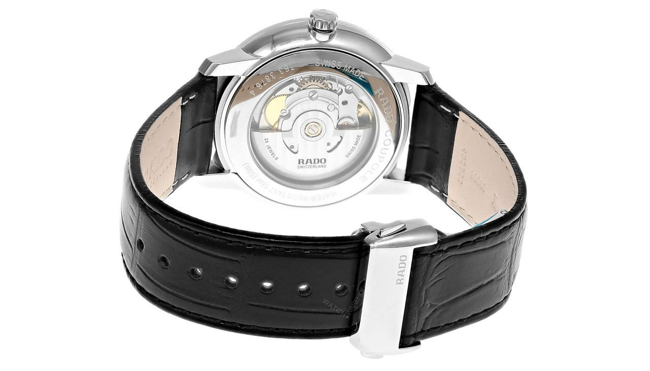 RADO Coupole Automatic 41MM Black Leather Men's Watch R22876015