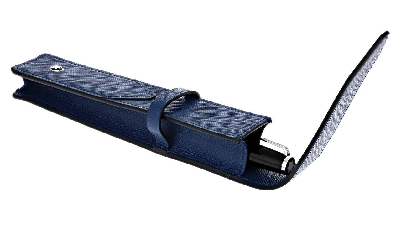 MONTBLANC Sartorial 1-Pen Blue Leather Pen Pouch MB130820 | Fast