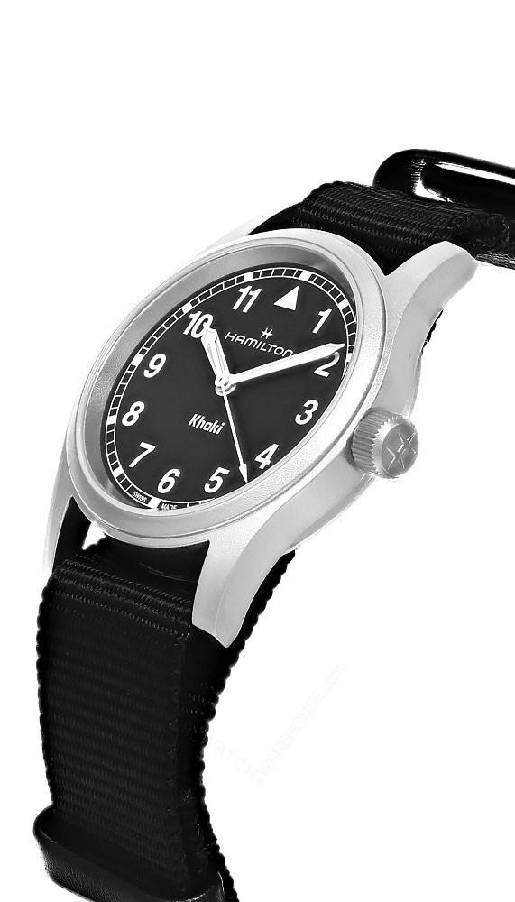 Hamilton KHAKI ブラック 33mm Hamilton Khaki Field Quartz Watch Black Dial, 33mm