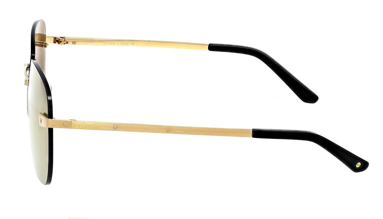 CARTIER Rimless Gold Frame Gray Lens Sunglasses CT0035RS 001