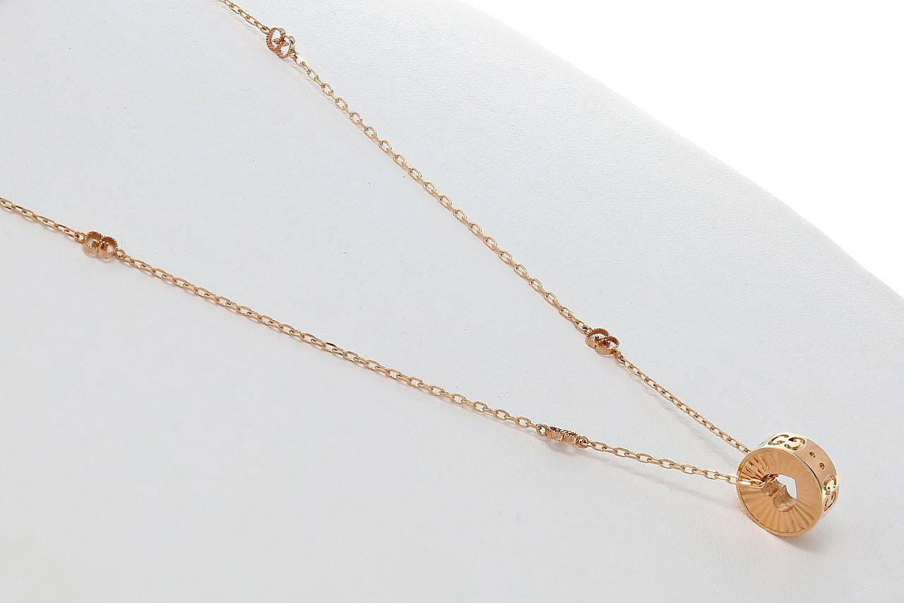 Huuuw♡ Gucci Interlocking Necklace with Gemstones - YBB66242900100U