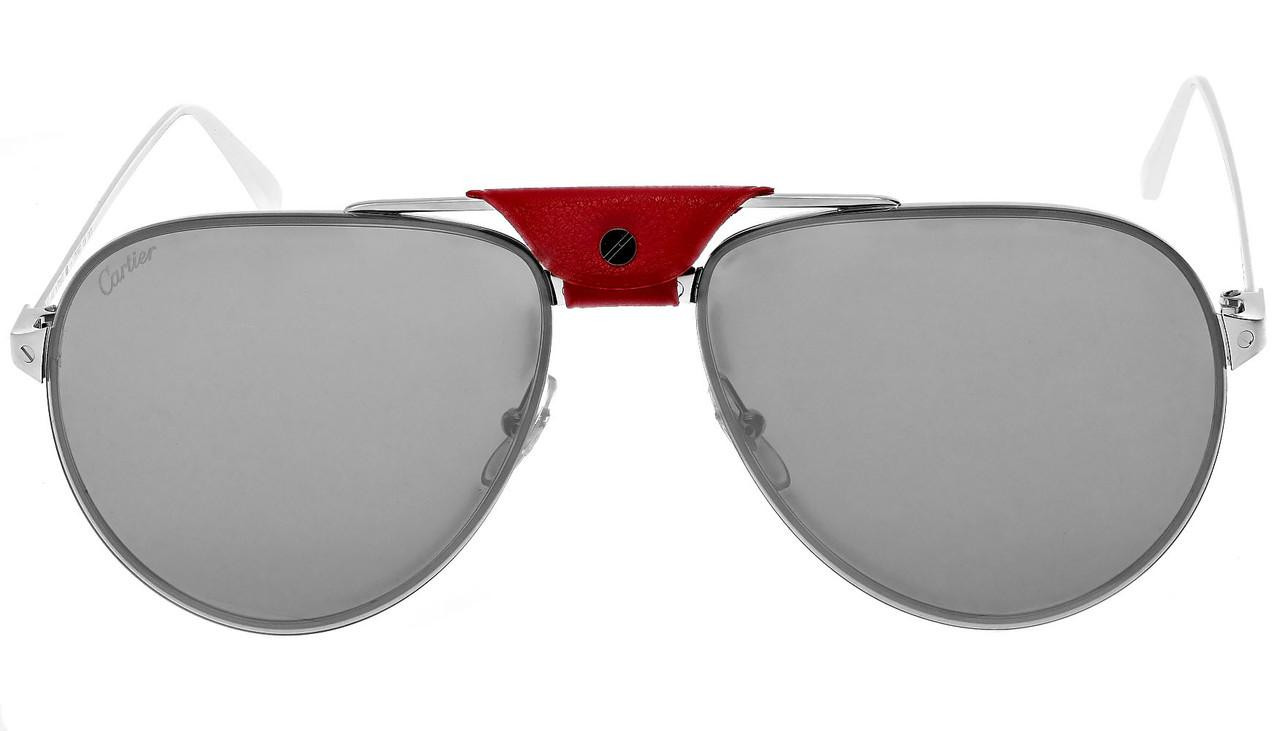CARTIER Santos de Cartier 62-16-135 MM Silver/Red Leather