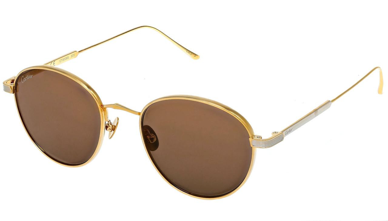 CARTIER C-Decor 53-20-145 MM Gold Frame With Brown Lens