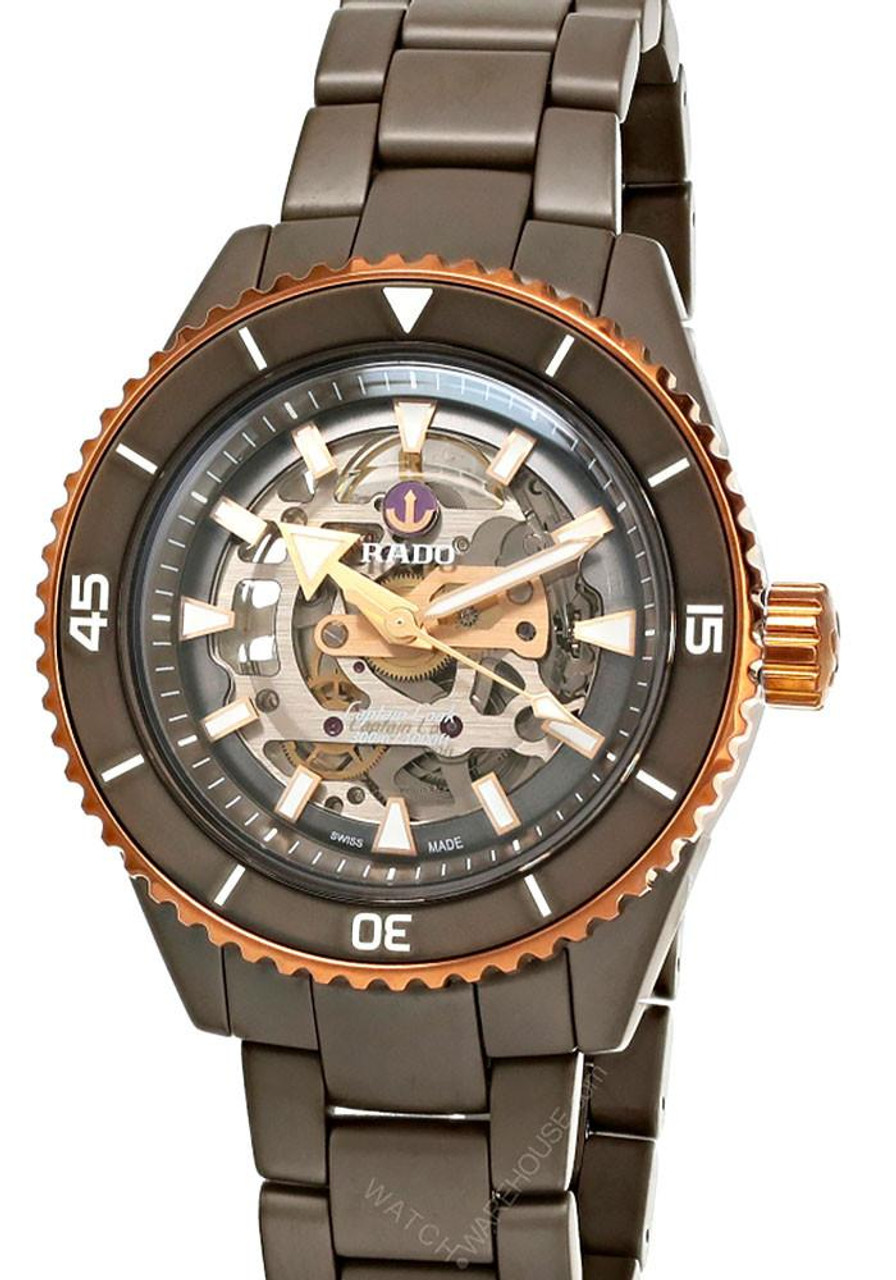 RADO Captain Cook 43MM Olive Green High-Tech Ceramic Skeleton Men's Watch R32150162