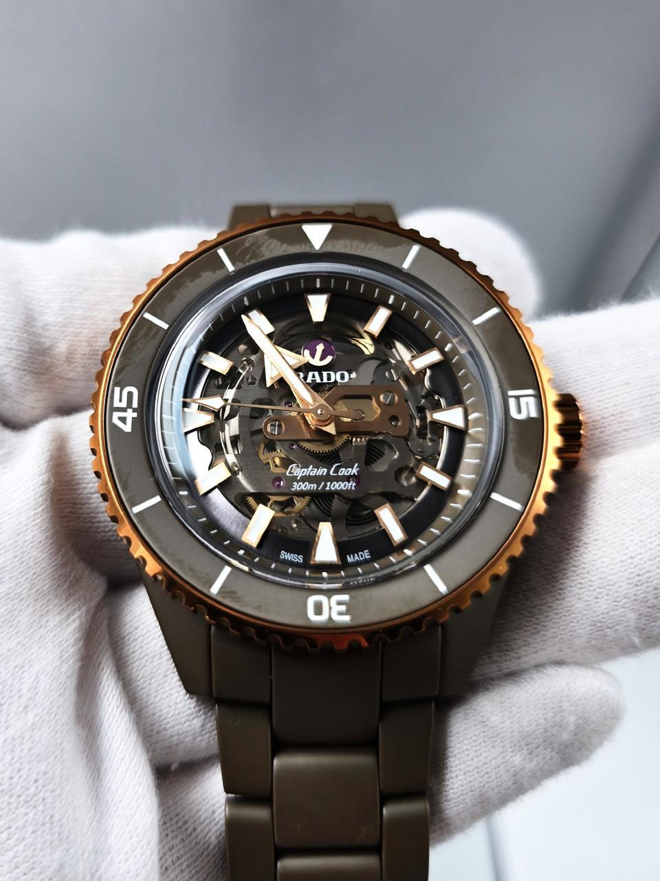 RADO Captain Cook 43MM Olive Green High-Tech Ceramic Skeleton