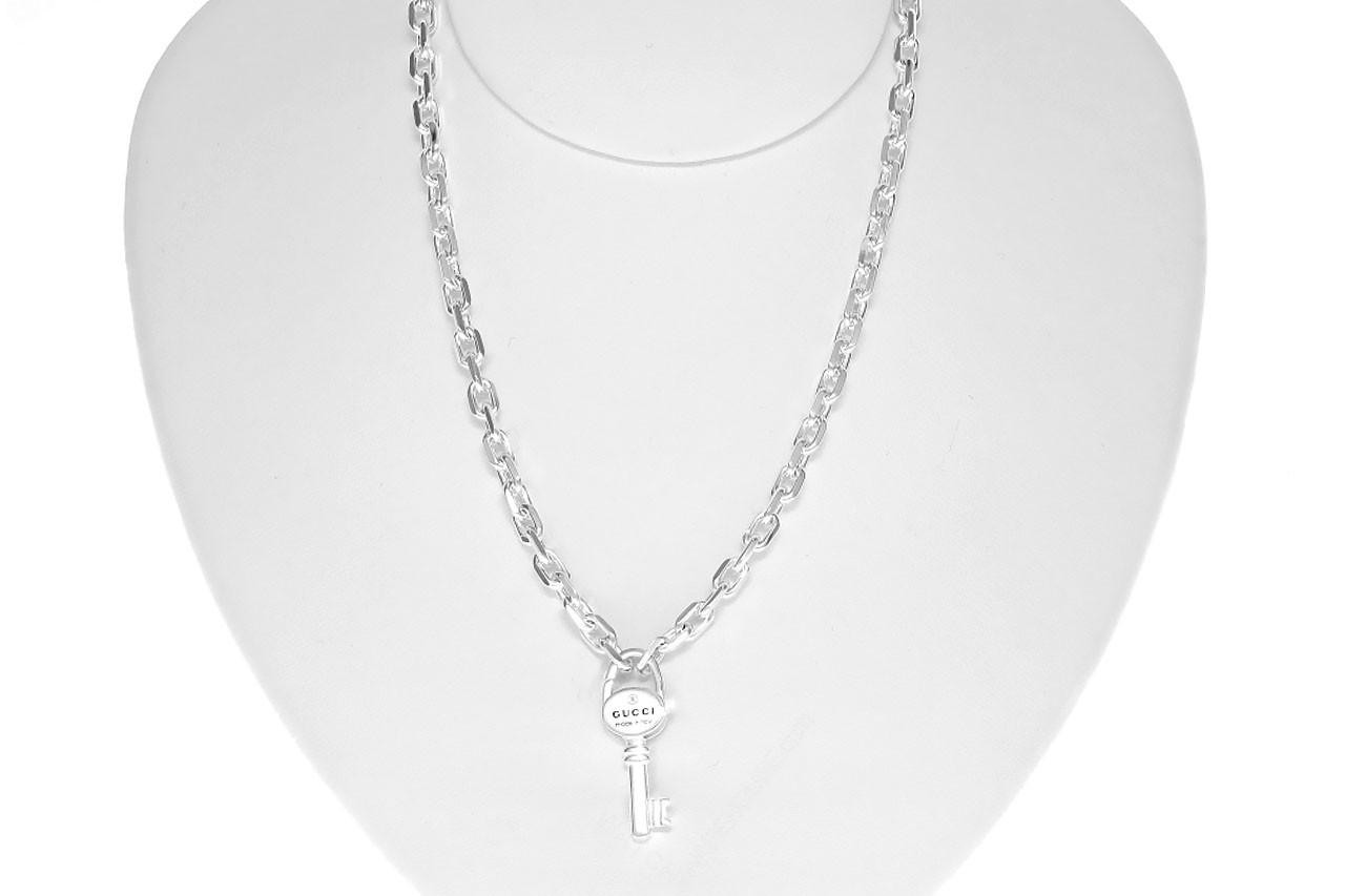 GUCCI Trademark Key Sterling Silver Necklace YBB796343001 | Fast