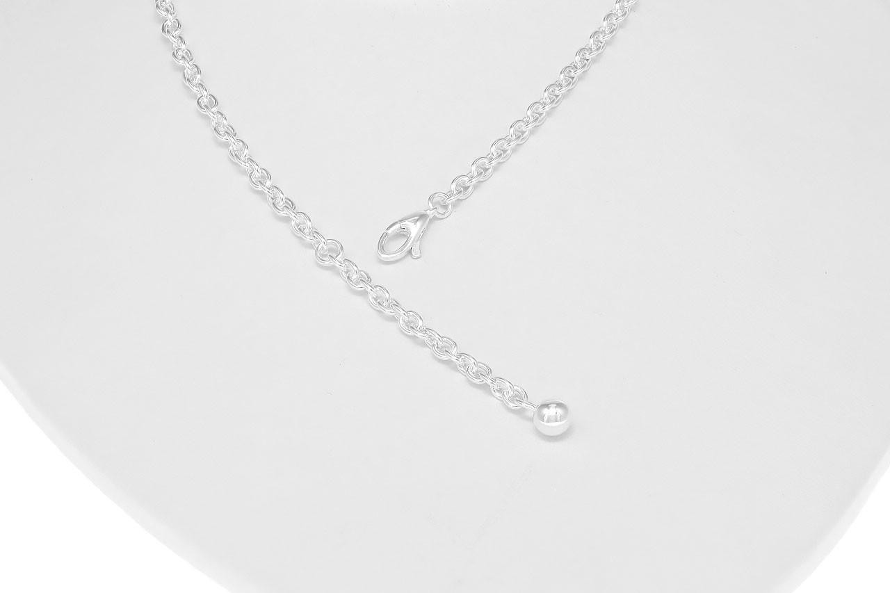 GUCCI Trademark Heart Sterling Silver Chain Necklace