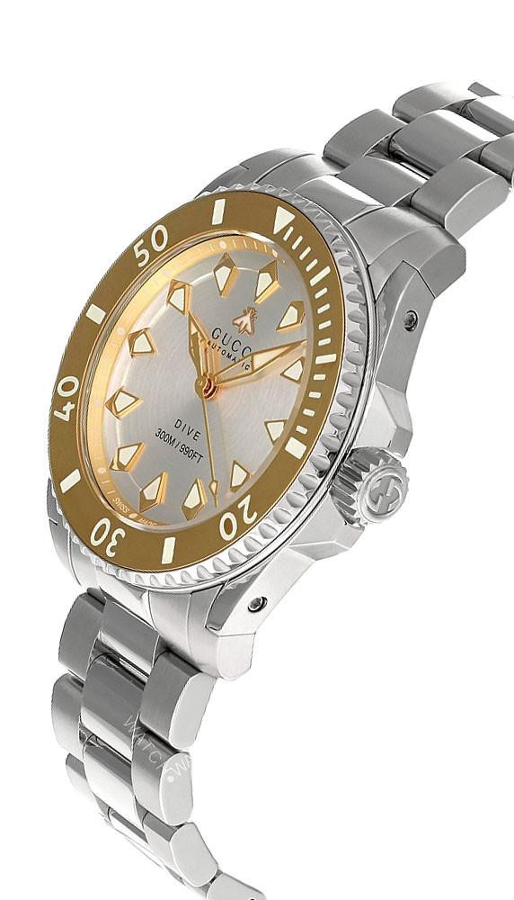 d*7様 GUCCI シニョーリア　ジャンク GUCCI Dive Automatic SS 40MM Gold Silver Dial Men's Watch