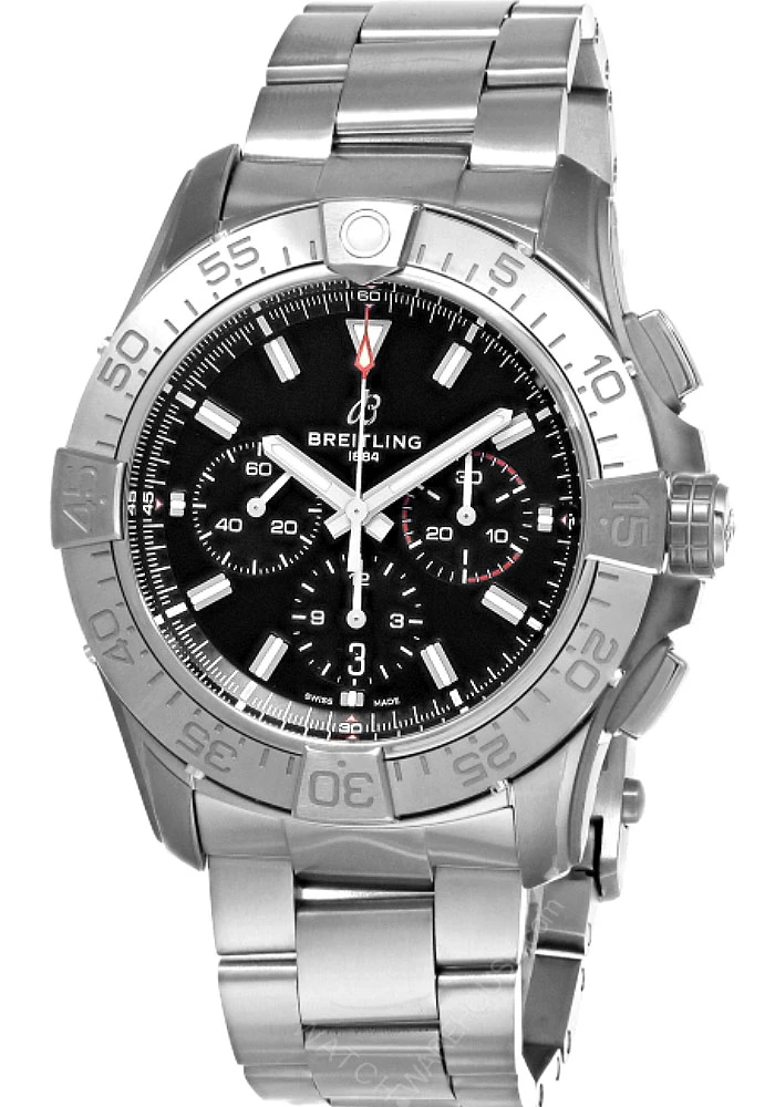 BREITLING Super Avenger B01 Chronograph 46MM Titanium Black Dial Men's Watch EB0148101B1E1