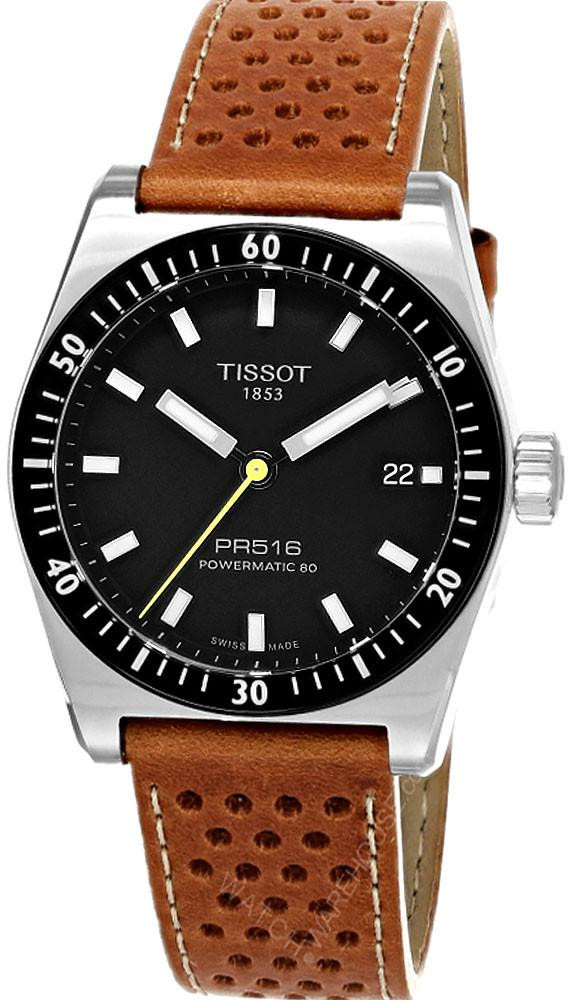TISSOT T-Sport PR516 Powermatic 80 38MM Brown Leather Men's Watch T149.407.16.051.00 / T1494071605100 