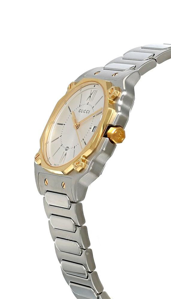 GUCCI G-Flat Quartz Stainless Steel 30MM Silver Dial Women display picture 2