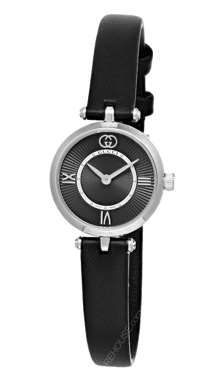 Gucci watches GUCCI Model 2000 Quartz 24MM Black Leather Women's Watch YA167503 