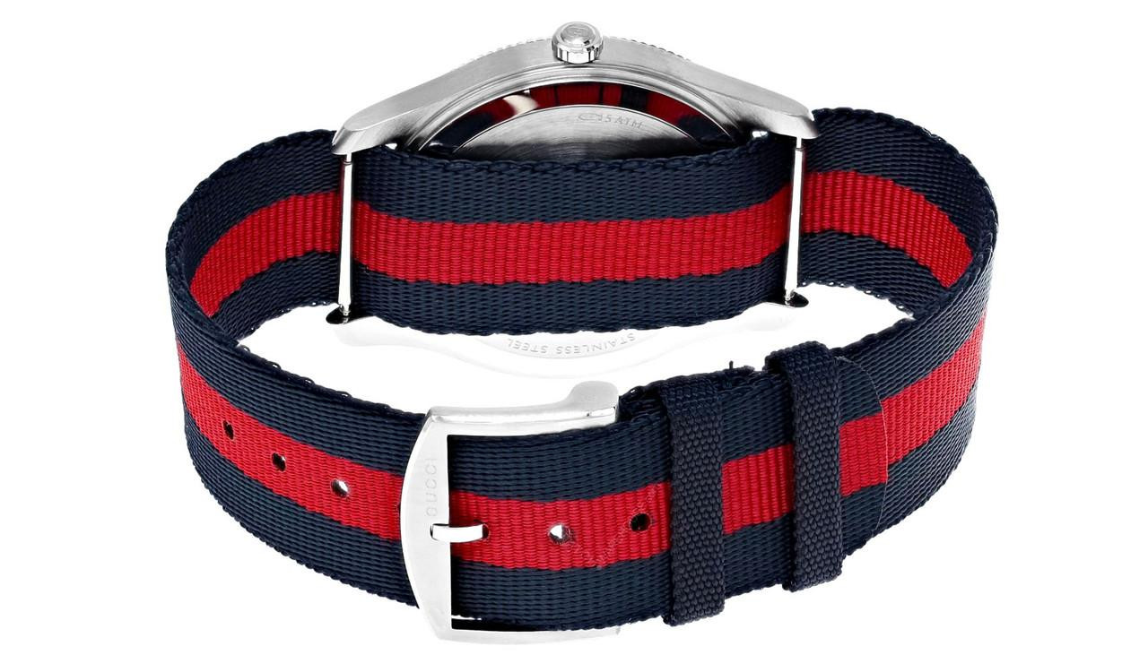 GUCCI G-Timeless Dial blue,red and white  Strap new Gucci G-Timeless 38mm Red and Blue Striped Nylon Watch  main image 2
