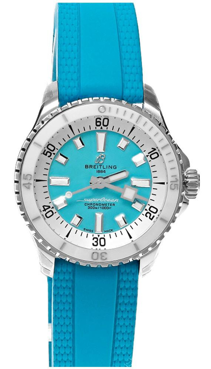 Breitling watches BREITLING Superocean Automatic 36MM Turquoise Rubber Women's Watch A17377211C1S1 Breitling watches BREITLING Superocean Automatic 36MM Turquoise Rubber Women's Watch A17377211C1S1