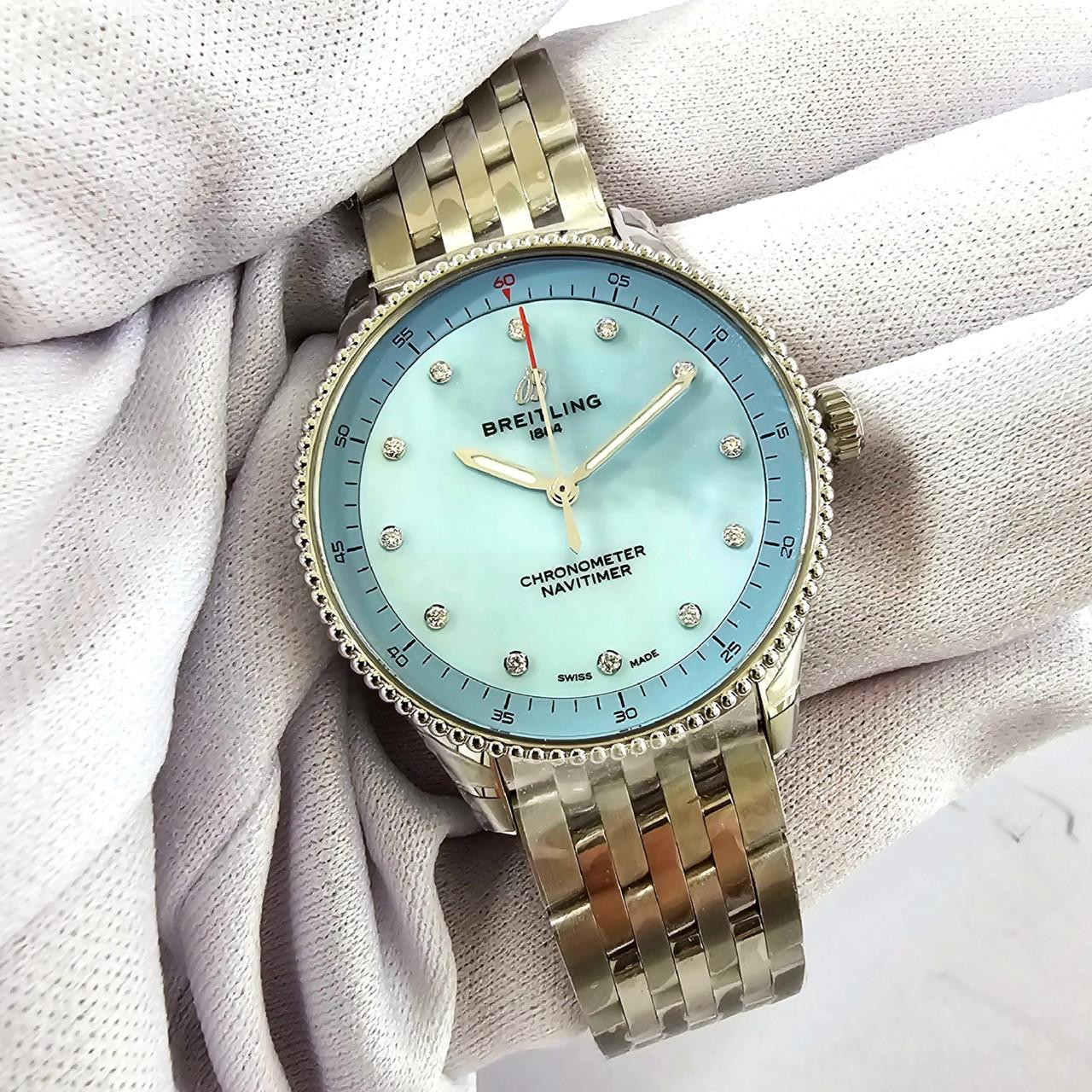 BREITLING Navitimer Quartz 32MM MOP Diamond Dial Women's Watch