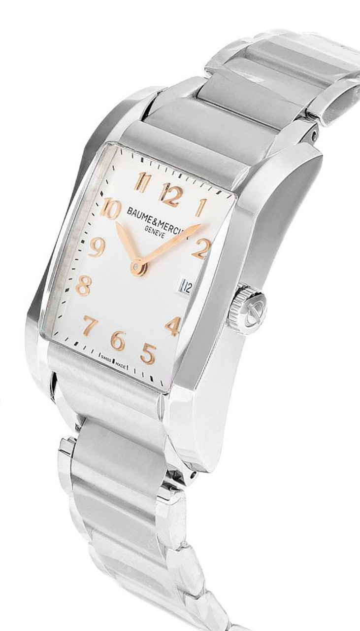 BAUME&MERCIER(ボームメルシエ) Hampton Opaline Ladies Watch BAUME & MERCIER Hampton Quartz SS Silver Opaline Dial