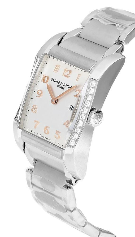 Baume Mercier  Hampton Quartz Diamond Bezel Stainless 10022 Baume & Mercier Diamonds Midsize Watch main image 2