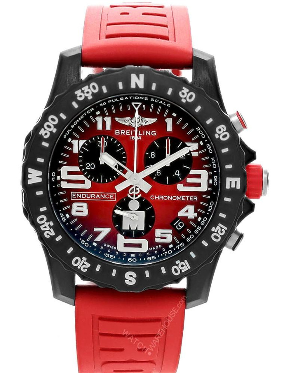 BREITLING Endurance Pro Chronometer Quartz 44MM Red Rubber Men's Watch X823109A1K1S1