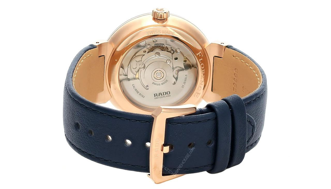 RADO Florence Automatic 39MM Blue Dial Leather Unisex Watch