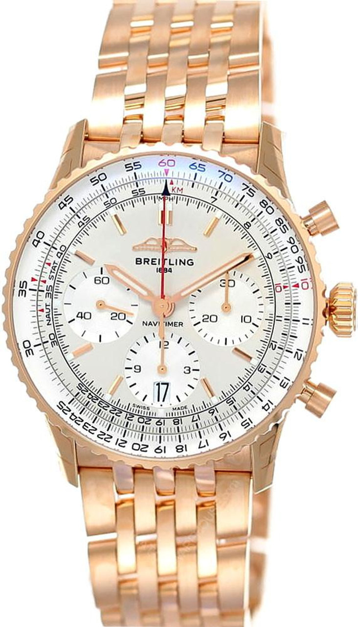 BREITLING Navitimer B01 Chronograph 41MM Rose Gold Men's Watch RB0139211G1R1