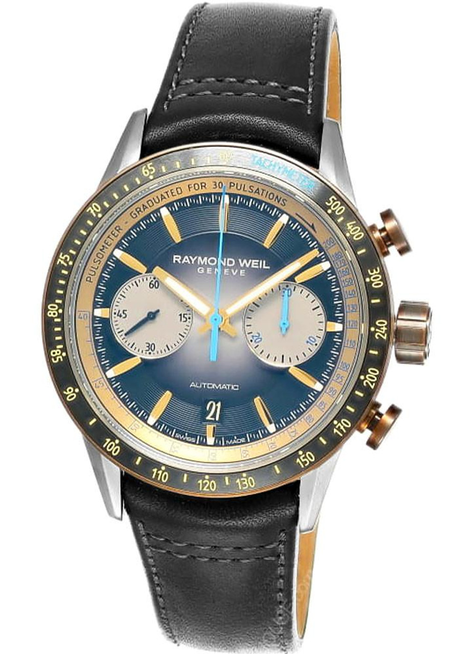 Raymond Weil Watches RAYMOND WEIL Freelancer Chronograph Bi-compax Bronze and Titanium 43.5MM Men's Watch 7780-TB3-20423 