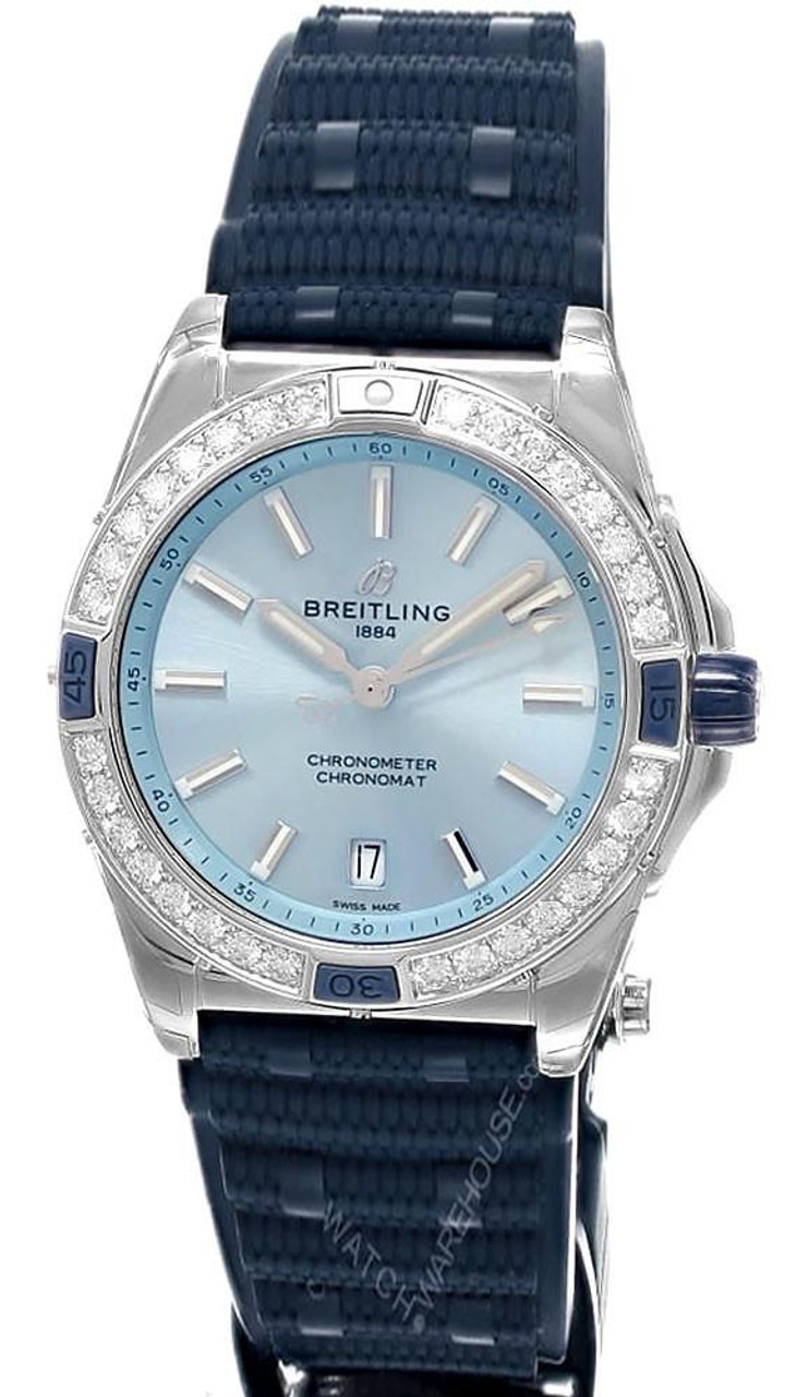 BREITLING Super Chronomat Automatic 38MM Blue Dial Rubber Men's Watch A17356531C1S1