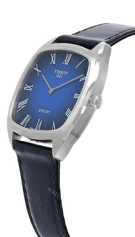 TISSOT Stylist Quartz 32 x32 MM Blue Dial Leather Unisex Watch