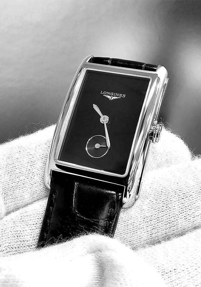 LONGINES DolceVita Quartz 23.3x37MM Black Dial Leather Women's