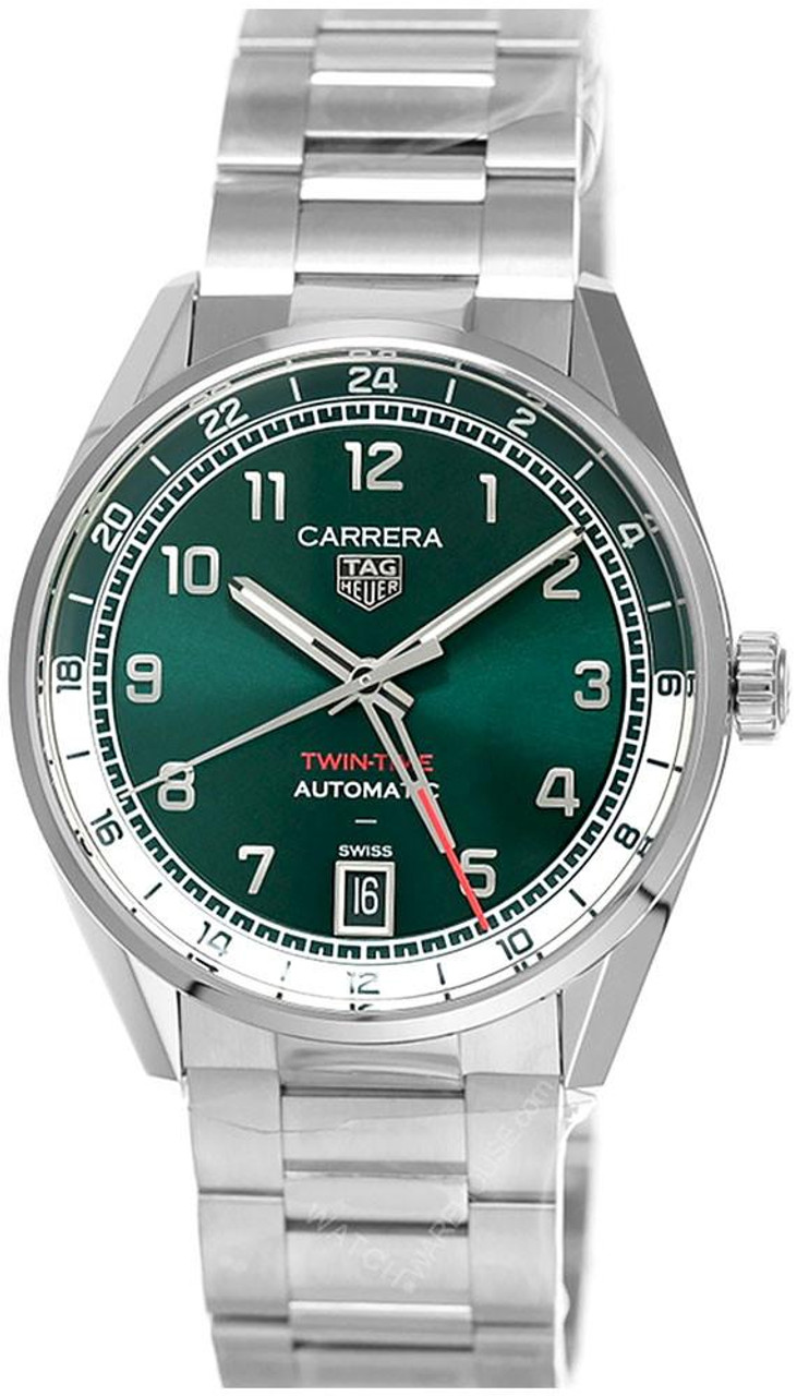 TAG Heuer Watches TAG HEUER Carrera Date Twin-Time Automatic 41MM Green Dial Men's Watch WDA2114.BA0043 TAG Heuer Watches TAG HEUER Carrera Date Twin-Time Automatic 41MM Green Dial Men's Watch WDA2114.BA0043