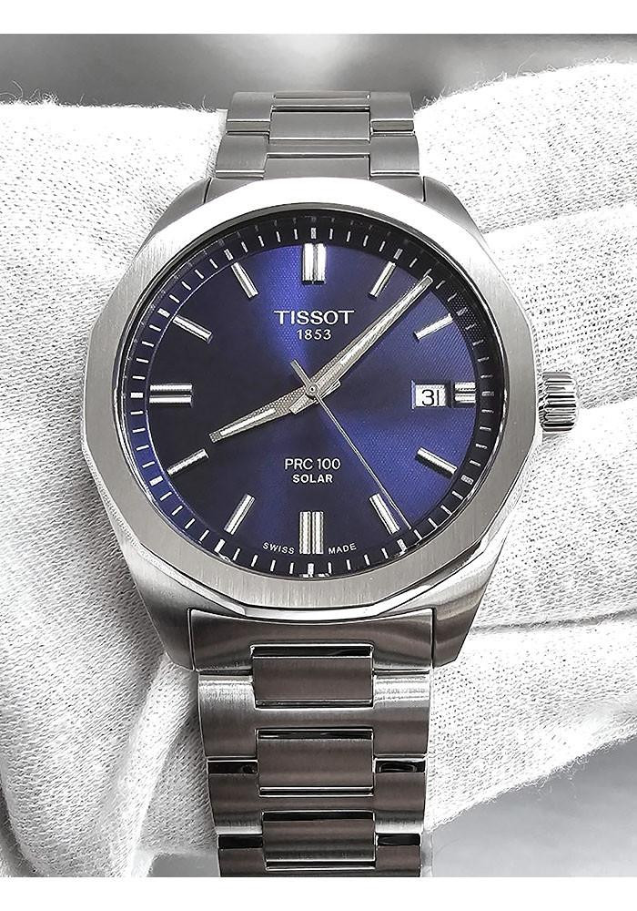 TISSOT PRC 100 Solar Quartz SS 39MM Blue Dial Men's Watch T151