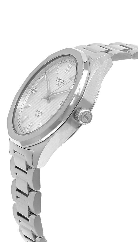 TISSOT PRC 100 Solar Quartz SS 39MM Silver Dial Men