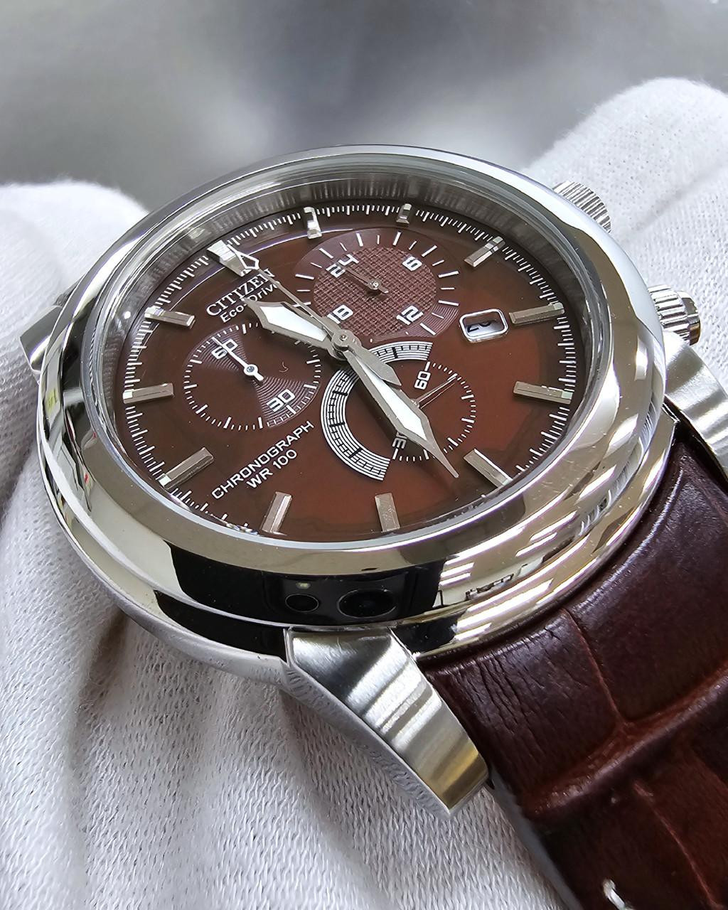 CITIZEN Chandler Eco-Drive 42 MM Brown Dial Leather Men's Watch