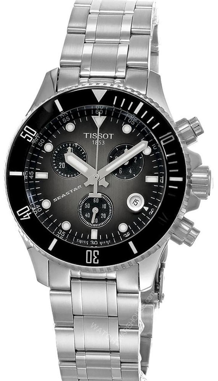 Tissot watches TISSOT SeaStar 1000 Quartz Chronograph SS 38MM Gray-Black Dial Men's Watch T120.217.11.061.00 