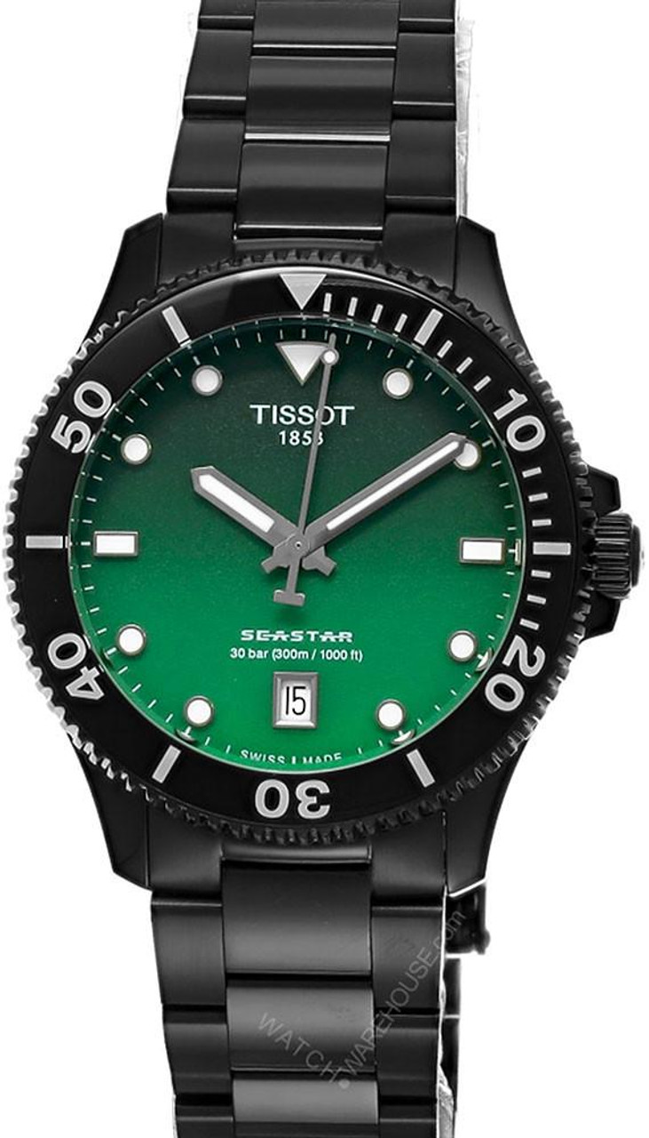 Tissot SEASTAR GMT 黒緑