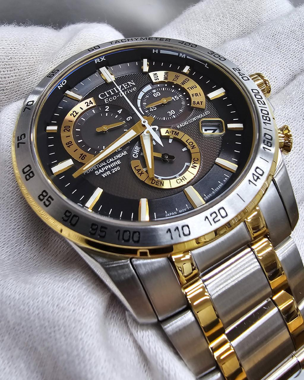CITIZEN PCAT Eco-Drive 42 MM Black Dial Two-Tone Men's Watch