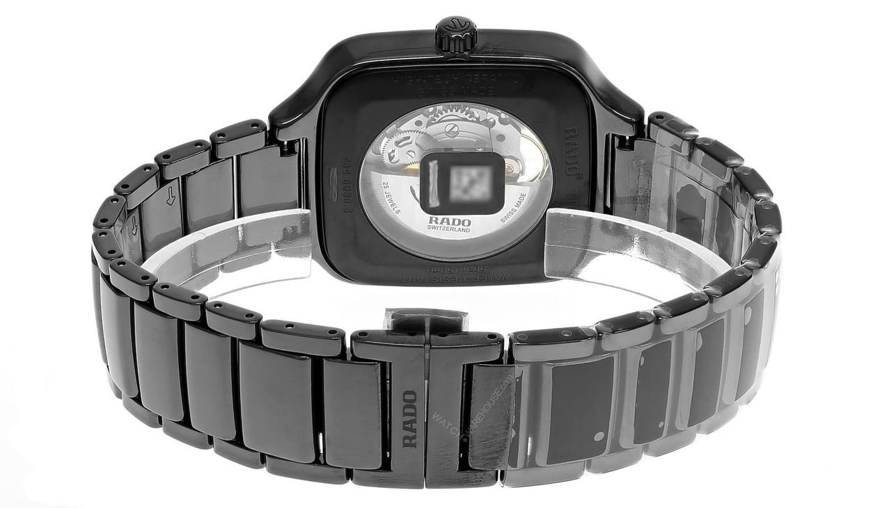 RADO True Square Automatic Open Heart 38MM Black Men's Watch