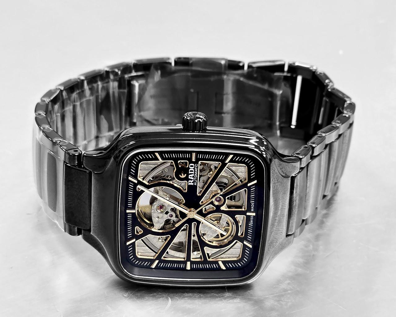 RADO True Square Automatic Open Heart 38MM Black Men's Watch