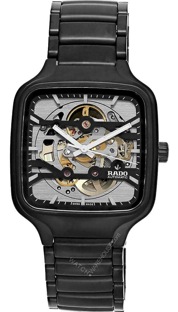 RADO True Square Automatic 38MM Skeleton Dial Black Men's Watch