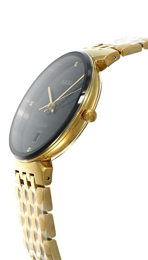 RADO Florence Quartz SS 38MM 3 Diamond Black Dial Unisex Watch