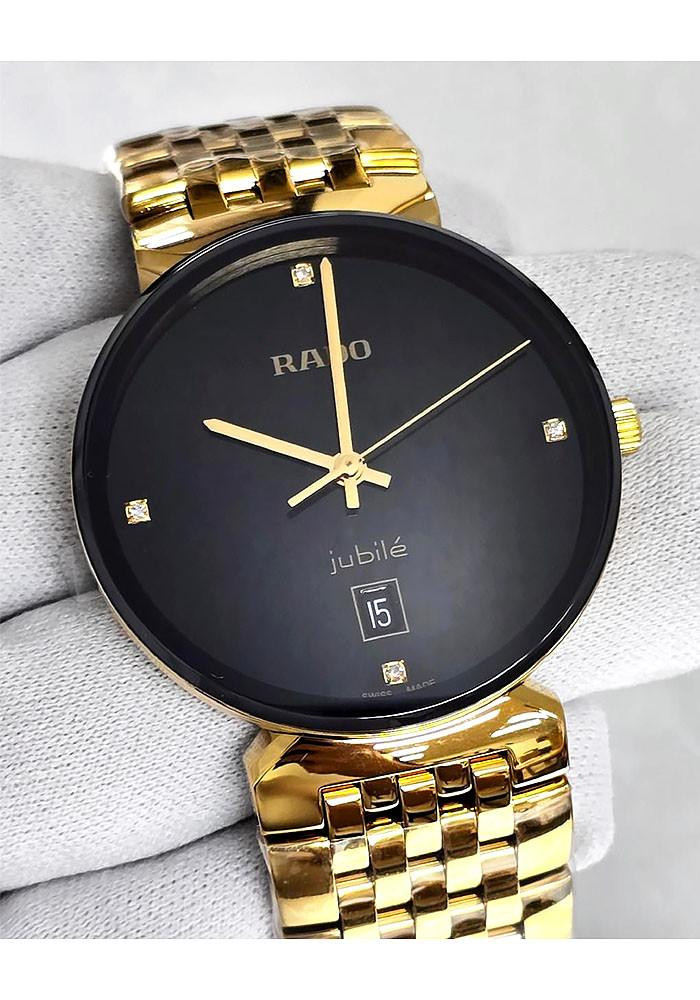 RADO FLORENCE ブラック ゴールド ペア腕時計 RADO Florence Quartz SS 38MM 3 Diamond Black Dial Unisex Watch