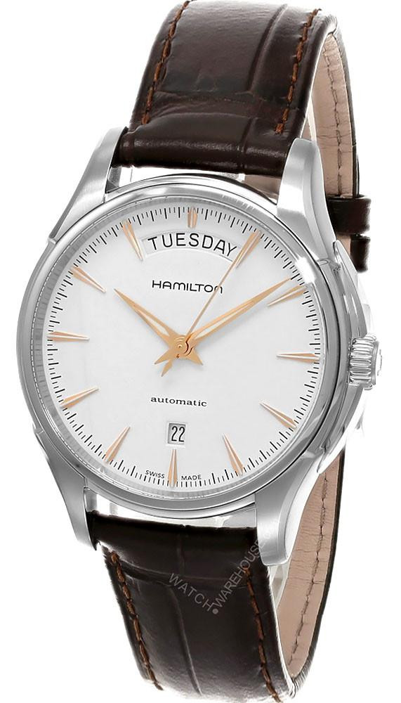Hamilton watches HAMILTON Jazzmaster Day Date Automatic 40MM White Dial Leather Men's Watch H32505511 
