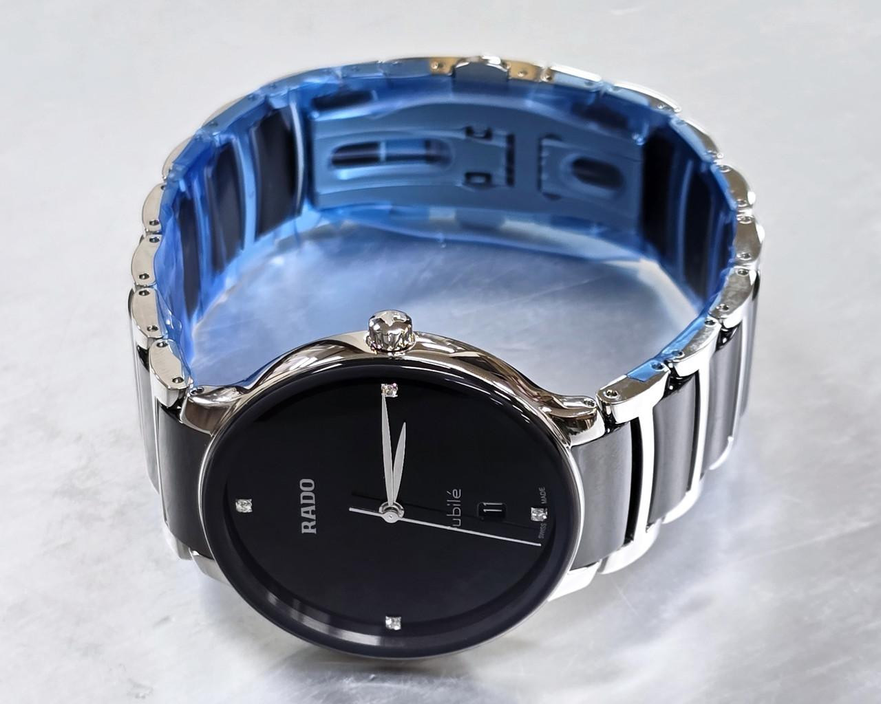 RADO ☆時計 RADO Centrix Diamonds Silver-Black Ceramic 39.5mm Men's