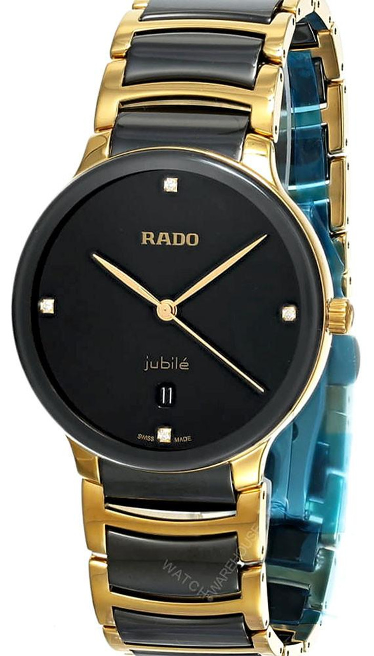 Rado watches RADO Centrix Quartz SS 39.5MM 3 Diamond Two-Tone Men's Watch R30022712 