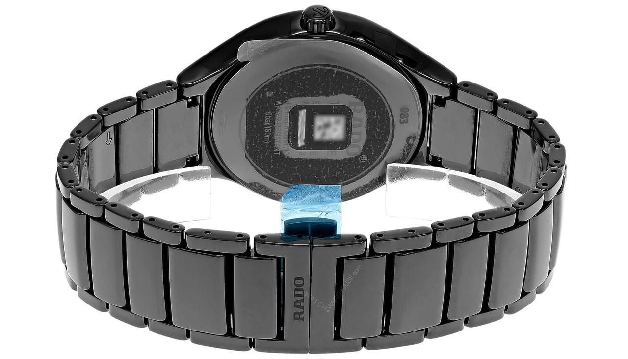 RADO True Round Quartz 40MM 12 Diamond Black Dial Men's Watch