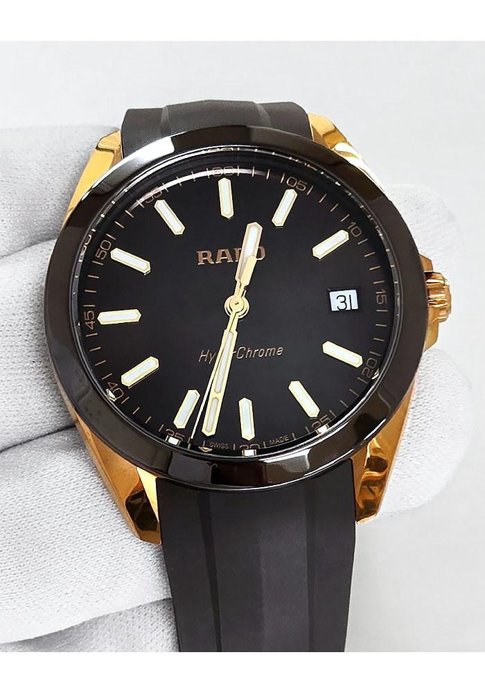 RADO HyperChrome Quartz 41.5MM Brown Dial Rubber Men's Watch